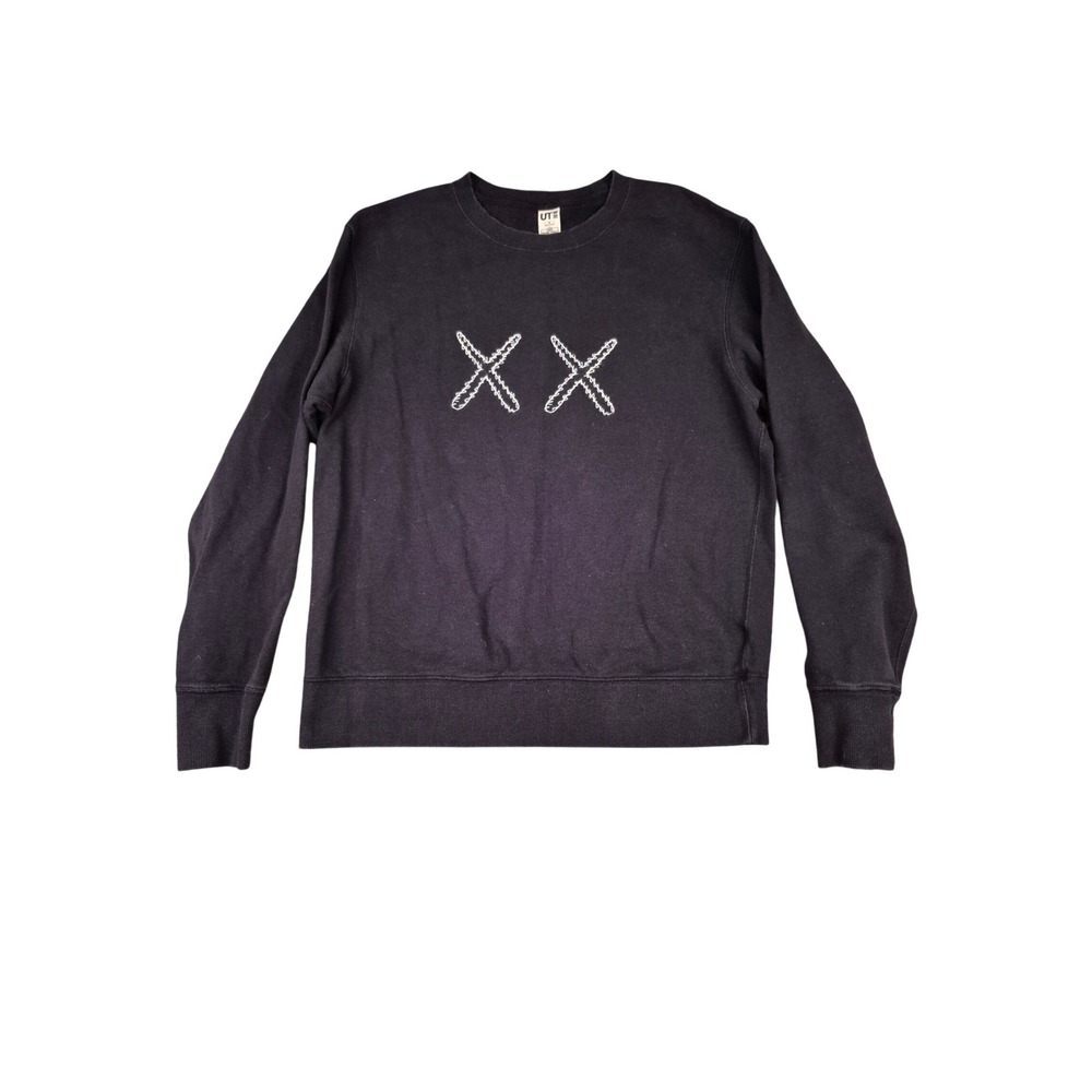 Uniqlo UT KAWS‎ Sesame Street Sweatshirt Black XX Embroidered Mens Medium